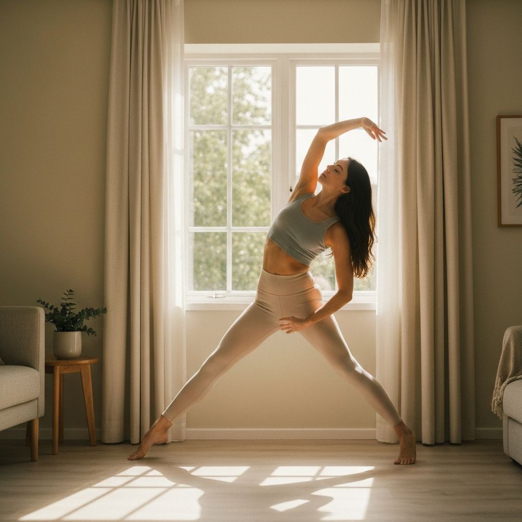 Person performing morning stretching routine